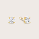 14K Gold Petite Round Diamond Studs