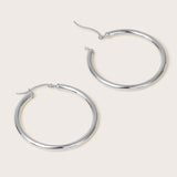 14K Gold Everyday Large Tube Hoops