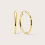 14K Gold Everyday Large Tube Hoops