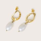 Esme Molten Pearl Drop Earrings