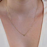 14K Gold Petite Diamond Bezel Necklace