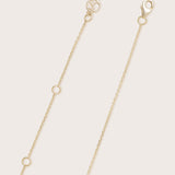 14K Gold Diamond Round Pave Disc Necklace