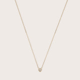 14K Gold Diamond Heart Bezel Necklace