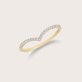 14K Gold Diamond Pave Chevron Ring
